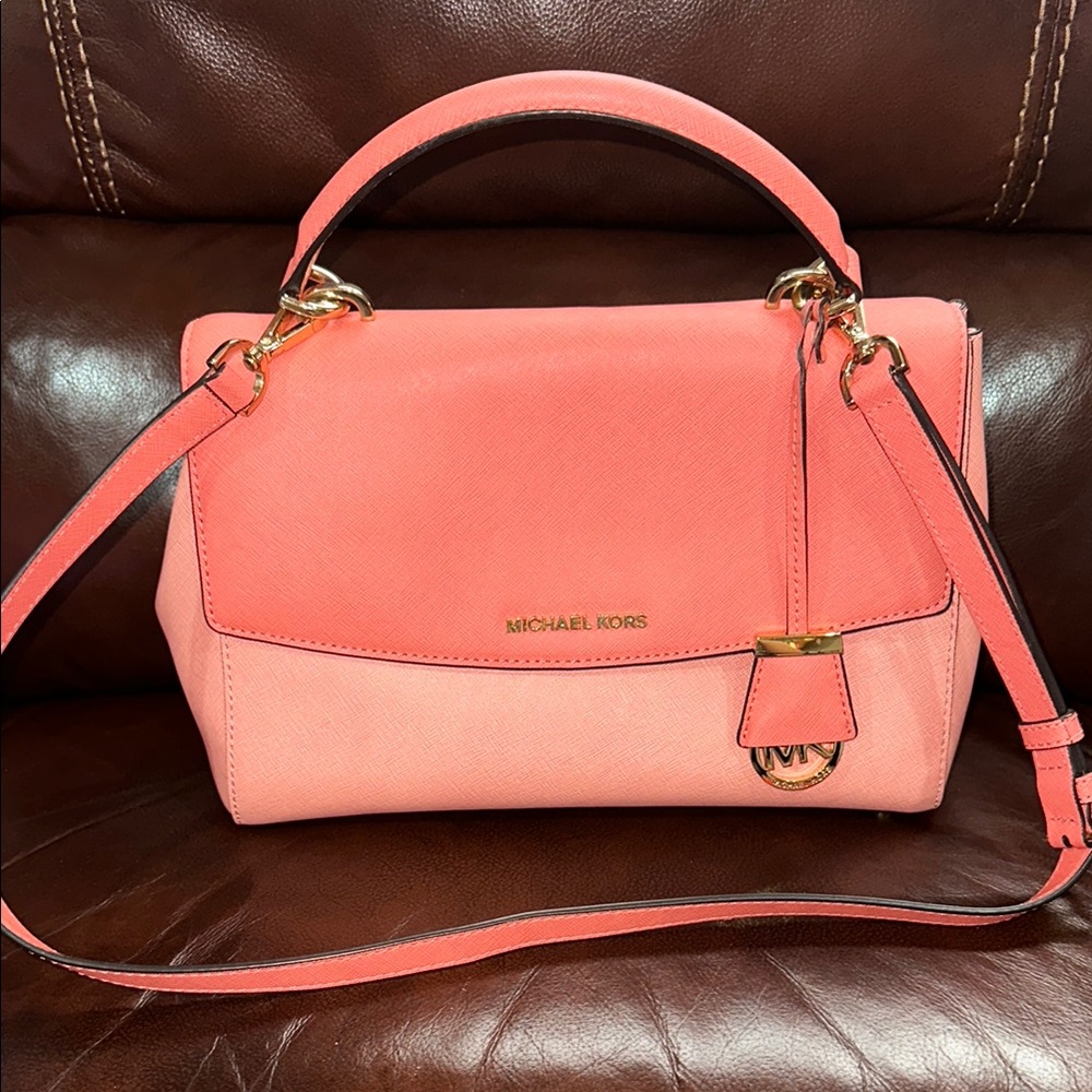 🔥🔥🔥Michael Kors Ava Colorblock Leather Satchel Crossbody Bag
